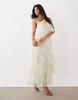 Gina Tricot frill maxi dress in cream
