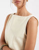 denim fit and flare mini dress in buttermilk