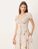 Free People coplete me button down midi dress in tea combo