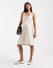 Mamalicious Maternity 2 function button up nursing mini sundress in cream