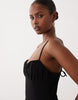 broderie cami maxi dress in black