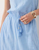 Abercrombie & Fitch embellished cutwork strapless midaxi dress in light blue