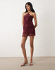 Motel Kaku crochet dress in burgundy