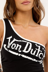 Von Dutch Von Dutch Asymmetric One Shoulder Top Black