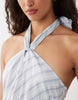 Cotton On linen halterneck dress in blue stripe