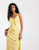 Vero Moda frill trim cami midi dress in yellow
