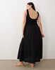 Curve Selina beach textured cotton shirred maxi sundress in black