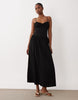 broderie cami maxi dress in black