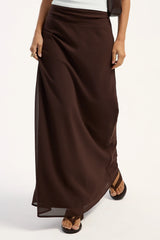 Luck & Trouble Aliyah Maxi Skirt Brown