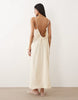 low scoop back maxi cami dress in cream