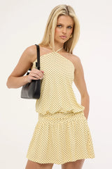 Motel Ramira Dress Micro Polka Butter Yellow