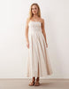 bandeau maxi sundress with full skirt in stone
