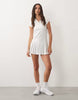 4505 active polo neck tennis dress with pleated skirt in white