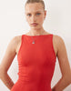 modal cut out back maxi dress in red