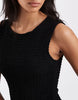 Brave Soul drop waist racer dress with shirred bodice in black