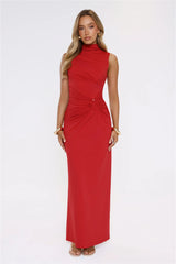 Radiant Petal Maxi Dress Red