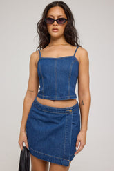 Thrills Marley Wrap Skirt Union Blue