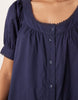 babydoll button down mini dress in navy