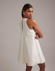 structured mini shift wedding dress in ivory
