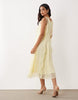 VILA tie shoulders ruffle cami midaxi dress in pastel yellow