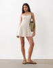 Mango strappy mini dress in cream