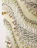 scoop neck mini dress with shaped hem and all over beaded embellishment in Light Green