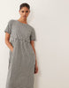 Threadbare jersey short sleeve midi dress in black and white gingham print