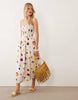 Abercrombie & Fitch dipped waist maxi dress in floral placement