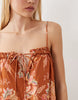 Accessorize floral frill maxi dress in rust