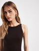 ribbed midaxi tank dress in chocolate