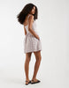 Hollister scoop neck A-line mini dress in brown gingham