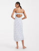 Hollister twist bust slip midi dress in blue ditsy print