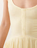 crinkle partial button up mini dress in buttermilk