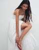 Kaiia exclusive bandeau volume puffball thigh split maxi dress in white