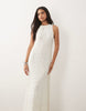 Pretty Lavish Cleo knit sleeveless maxi dress in cream