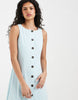 Vero Moda linen look button front maxi dress in delicate blue