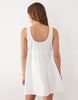 channel elastic trapeze mini dress in white