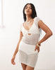 COLLUSION festival sheer knit mini dress