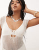 COLLUSION festival sheer knit mini dress