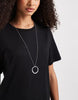 Pieces drop waist short sleeve mini dress in black