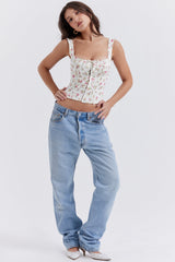 rose print floral top