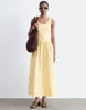 & Other Stories fitted bodice maxi jersey dress with cotton poplin skirting in yellow