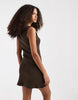 JJXX ribbed tank dress in brown