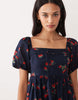 Abercrombie & Fitch square neck milkmaid mini dress in strawberry print