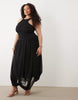 Curve hybrid racer maxi dress in black