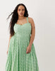 Lace & Beads Plus broderie cotton corset midaxi dress in bright green