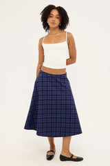 Motel Takara Skirt Midnight Check Blue