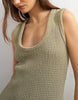 Topshop knit tubular trim scoop neck maxi dress in khaki