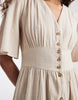 ONLY linen look midi shirt dress in beige