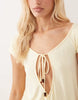 Motel Papino cut out off the shoulder mini dress in butter yellow